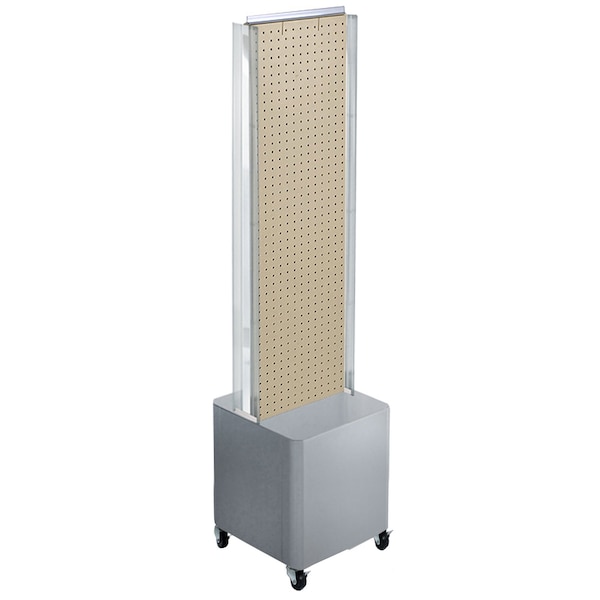 Azar Displays Almond Two-Sided Pegboard Floor Display on Studio Base w/ C-Channels. 700728-ALM - main